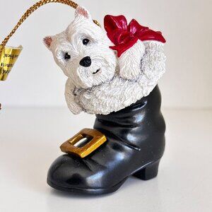 Danbury Mint Westie Wonderland Christmas Ornament "Santa's Best Friend"